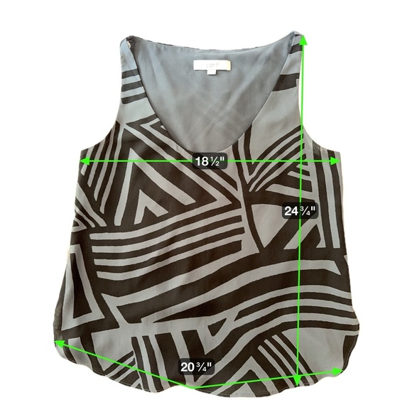 LOFT Black & Gray Geometric Print Tank Top – Size S - Picture 10 of 13